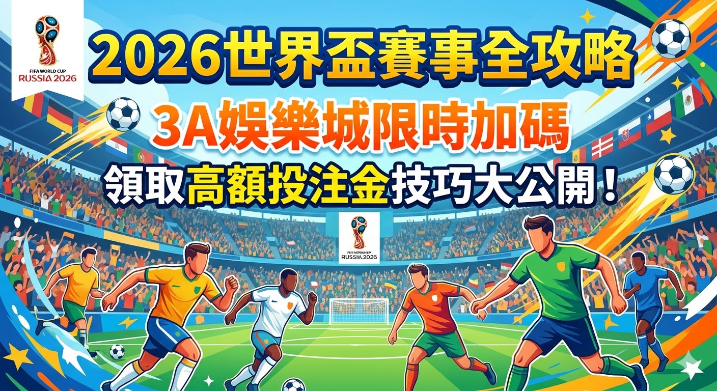 2026世界盃賽事全攻略：3A娛樂城限時加碼，領取高額投注金技巧大公開！